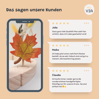 Steckfigur Herbstblatt Ahorn