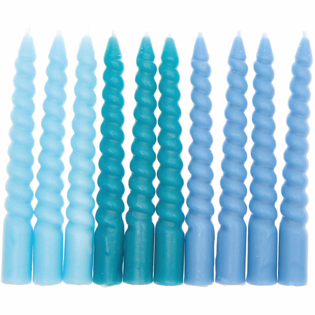 Spiralkerzen Set Smokey Blau - 10 Kerzen