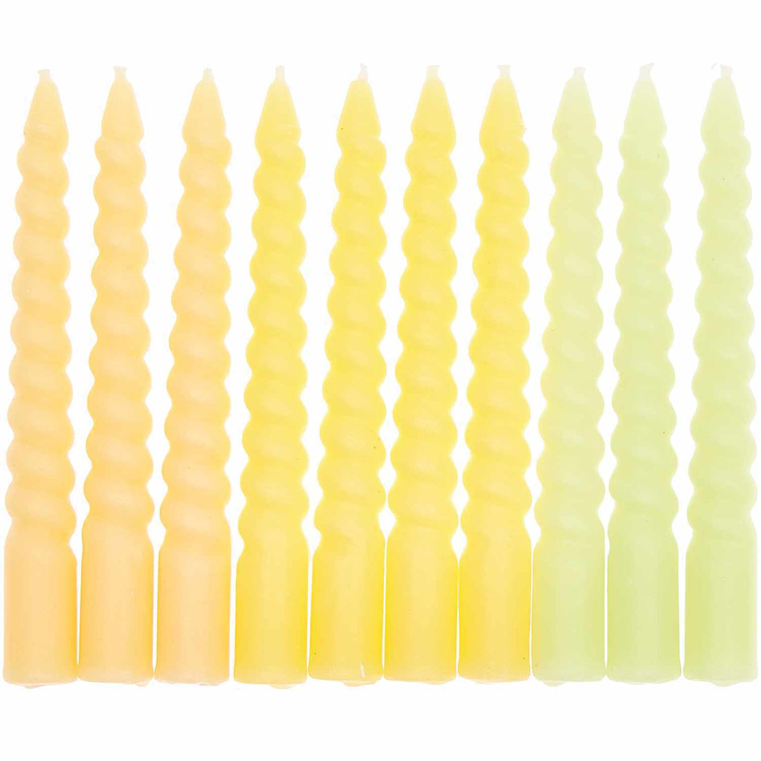 Spiralkerzen Set gelb - 10 Kerzen