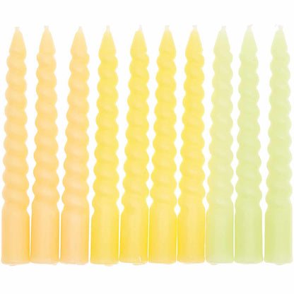 Spiralkerzen Set gelb - 10 Kerzen