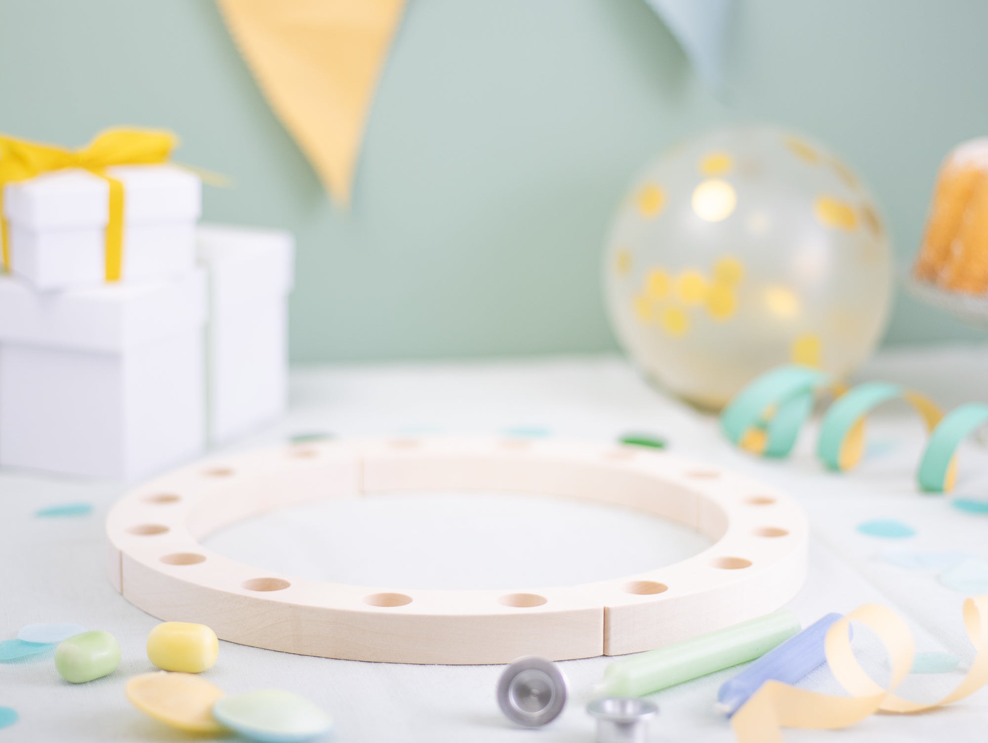 Großer Geburtstagskranz aus Ahornholz