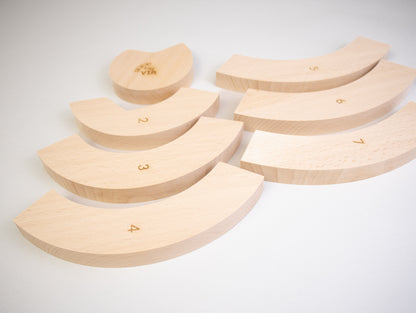 Geburtstagsspirale mit Kreis aus Buchenholz