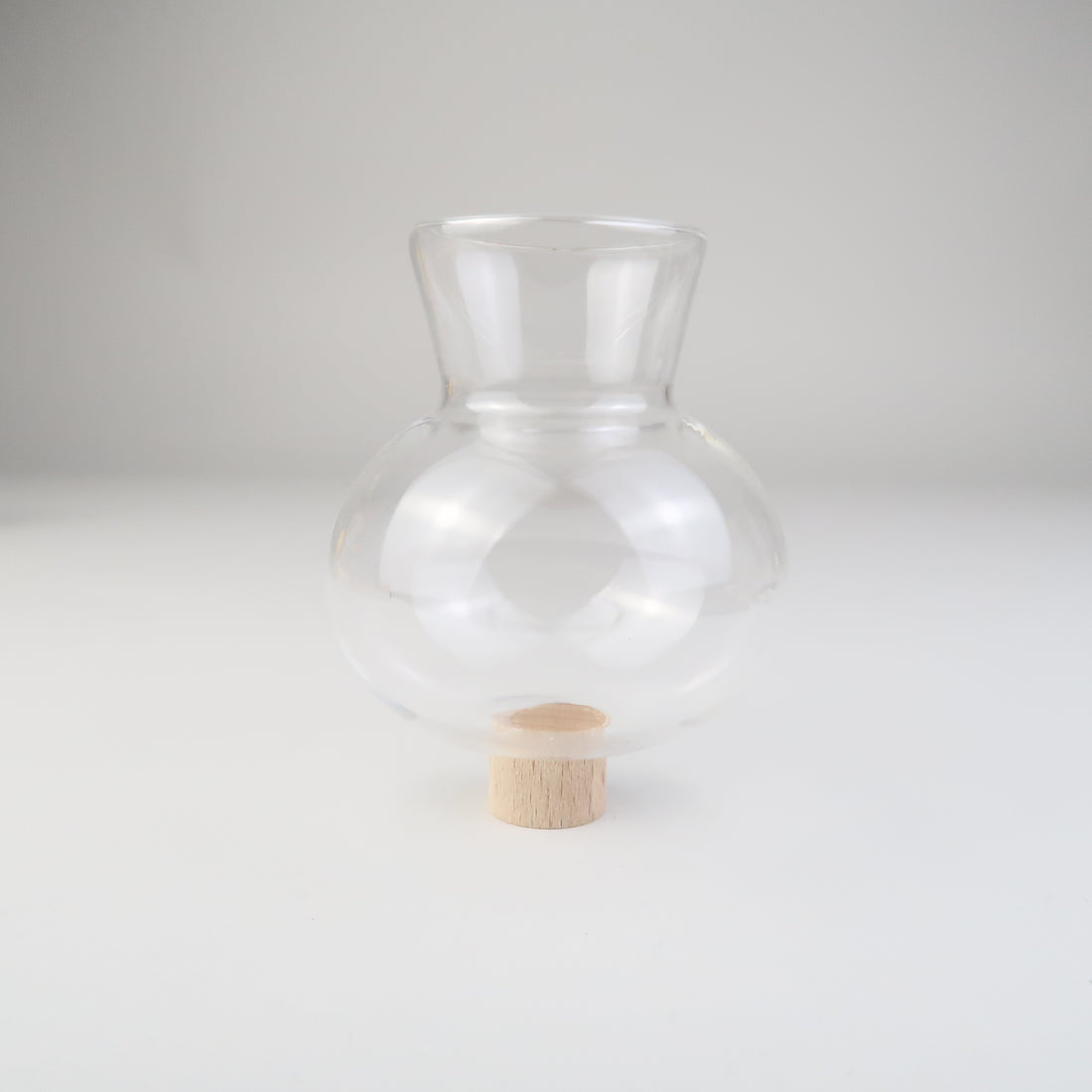 Mini Blumenvase aus filigranem Glas für Geburtstagskränze - rund