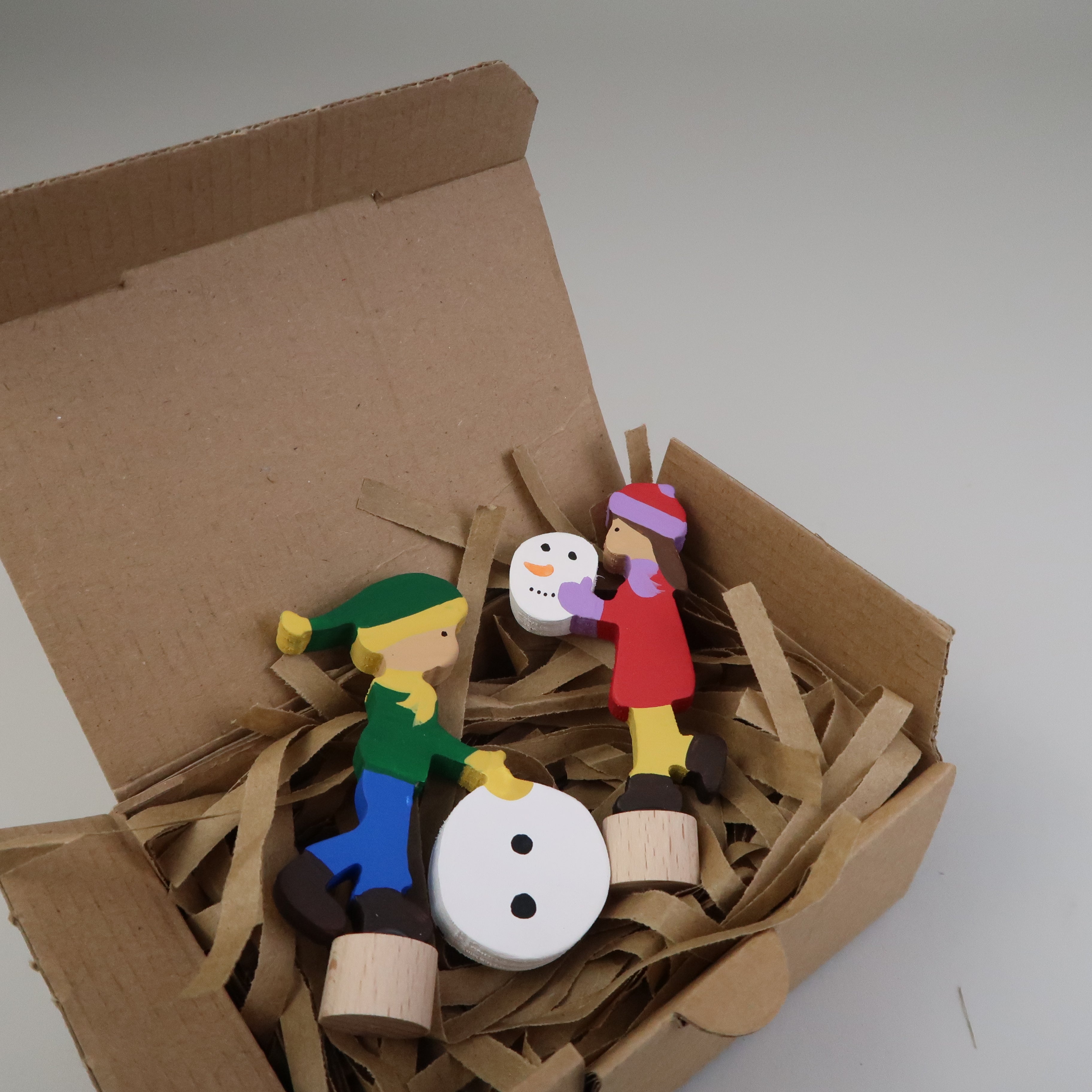 Steckfigur Schneemannkinder Set