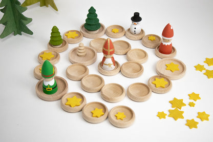 Adventsspirale Natur - 20 kleine + 4 große Tellerchen