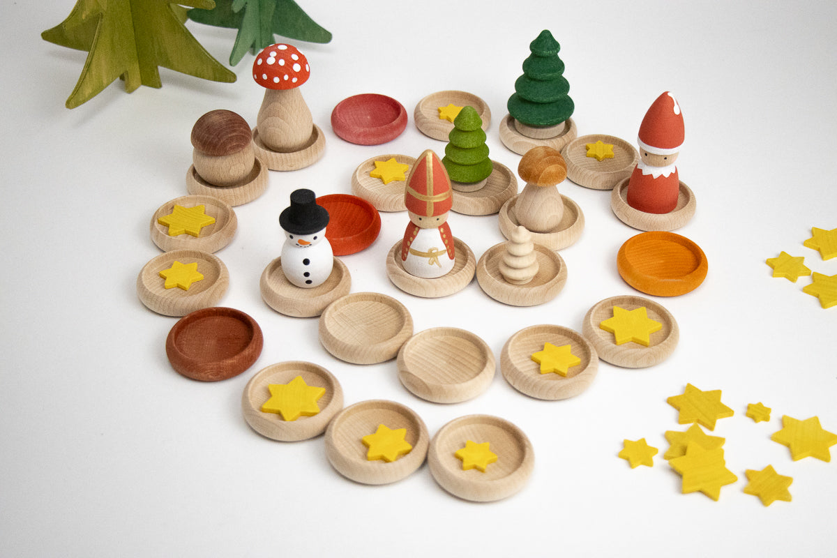 Adventsspirale orange/rot - 4 kleine Tellerchen extra