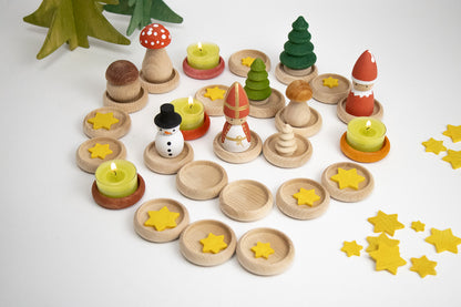 Adventsspirale orange/rot - 4 kleine Tellerchen extra