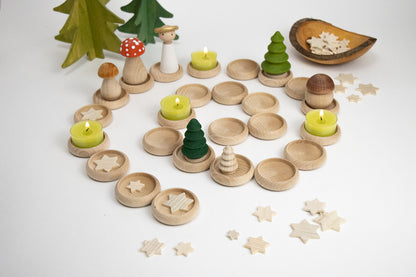Adventsspirale Natur - 24 kleine Tellerchen