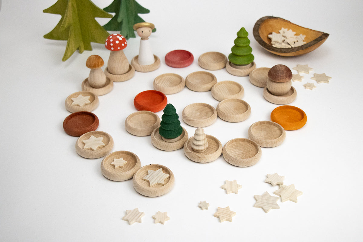 Adventsspirale orange/rot - 4 kleine Tellerchen extra
