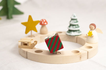 Steckfigur Geschenk rot/grün