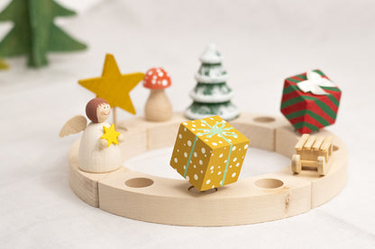 Steckfigur Geschenk gelb