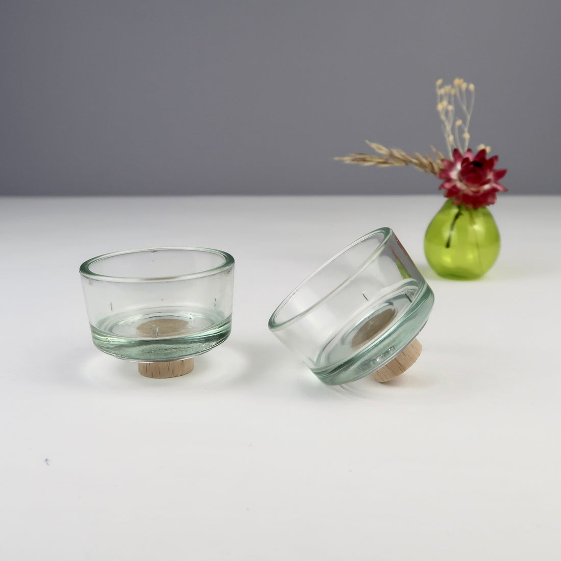 Teelichthalter aus Glas