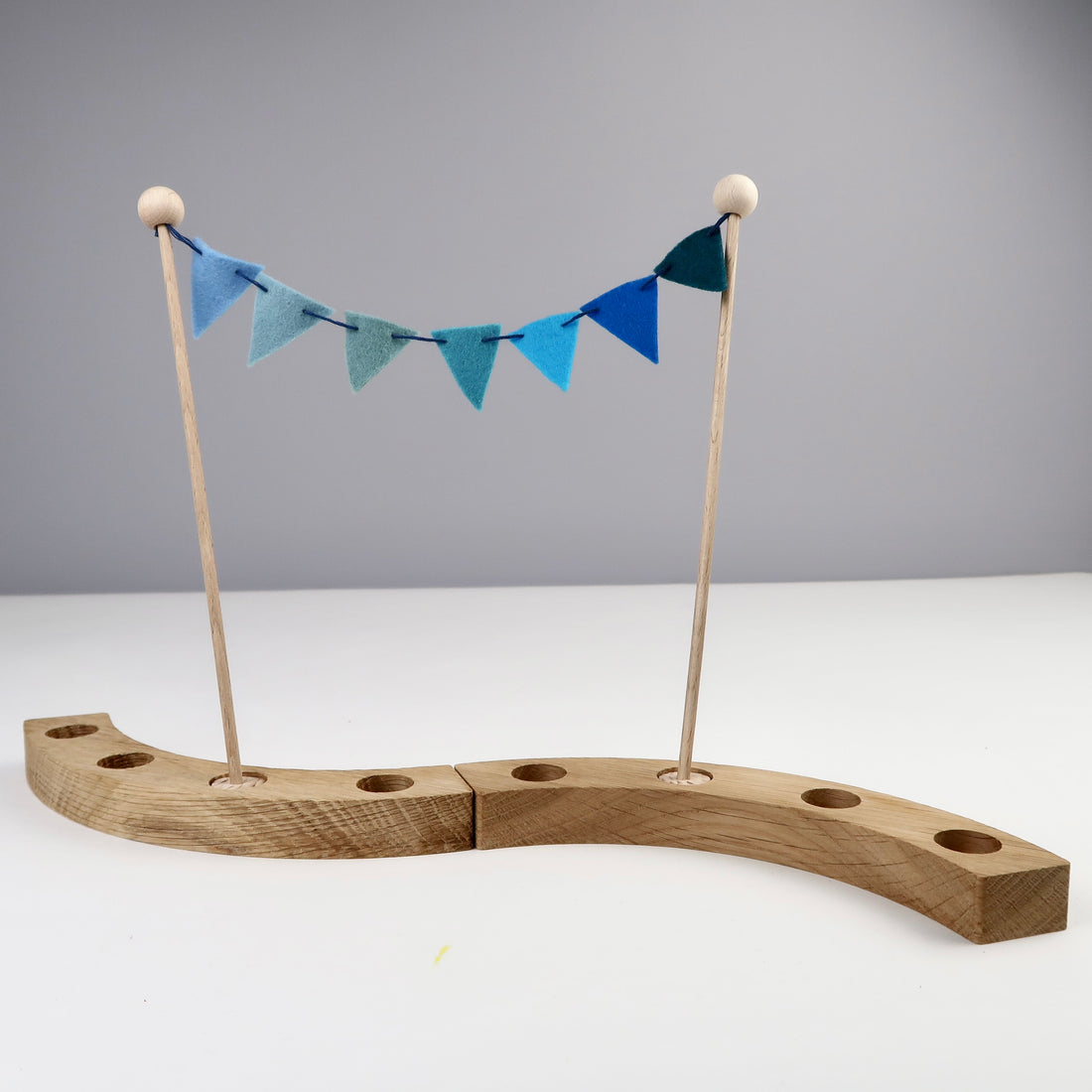 BLAU kurz - Bunte Wimpelkette aus Filz