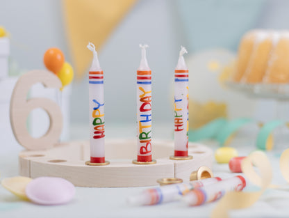 Geburtstagskerze Schriftzug Happy Birthday