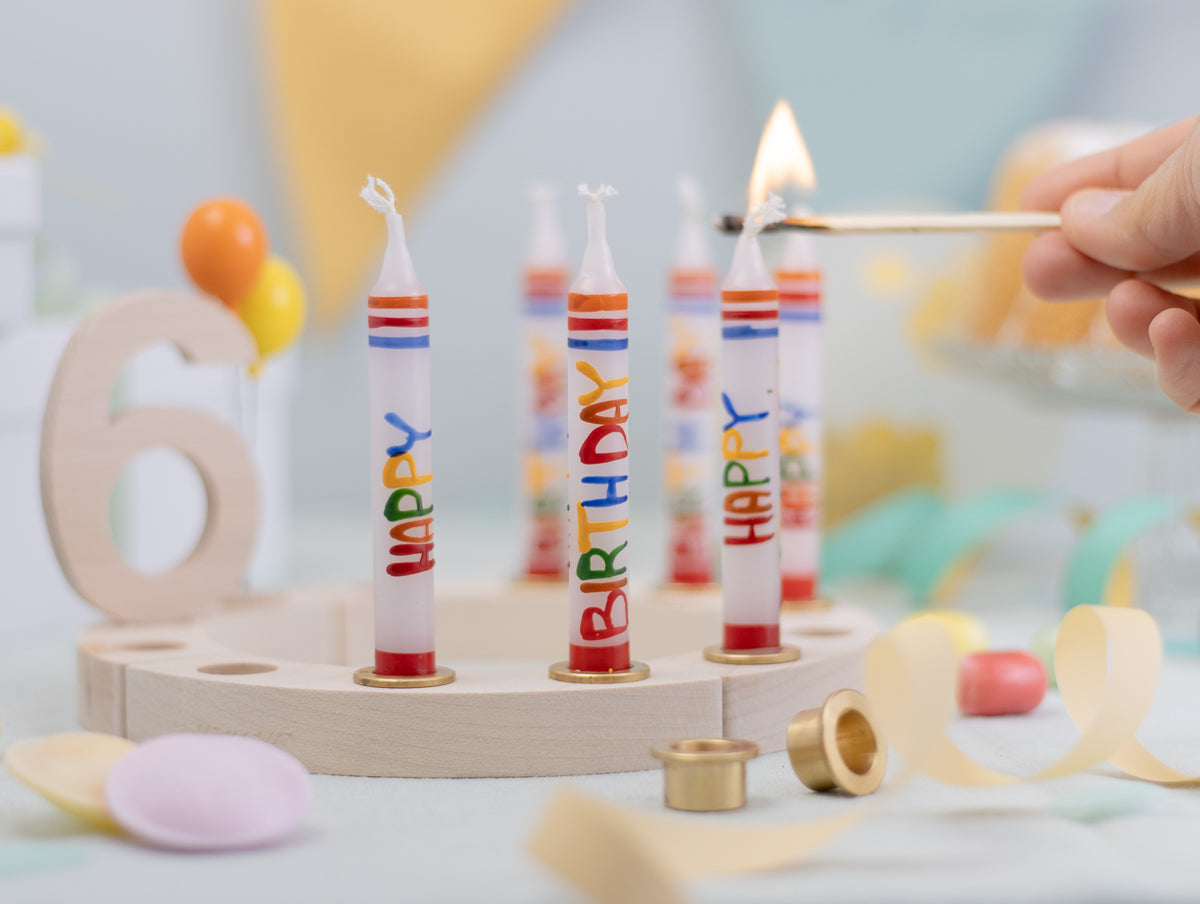 Geburtstagskerze Schriftzug Happy Birthday