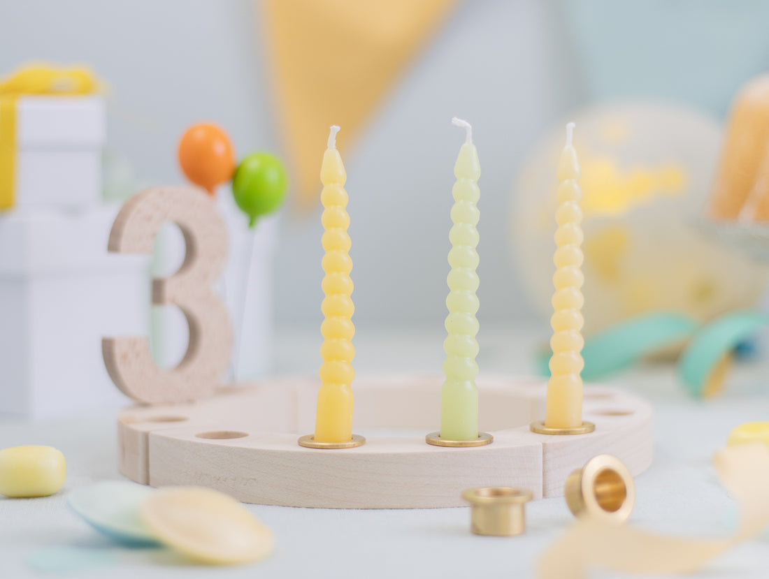 Spiralkerzen Set gelb - 10 Kerzen