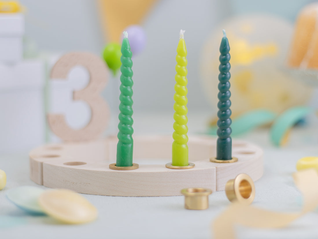 Spiralkerzen Set Grün - 10 Kerzen