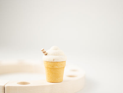 Steckfigur Eisbecher - Vanilleeis mit Keks