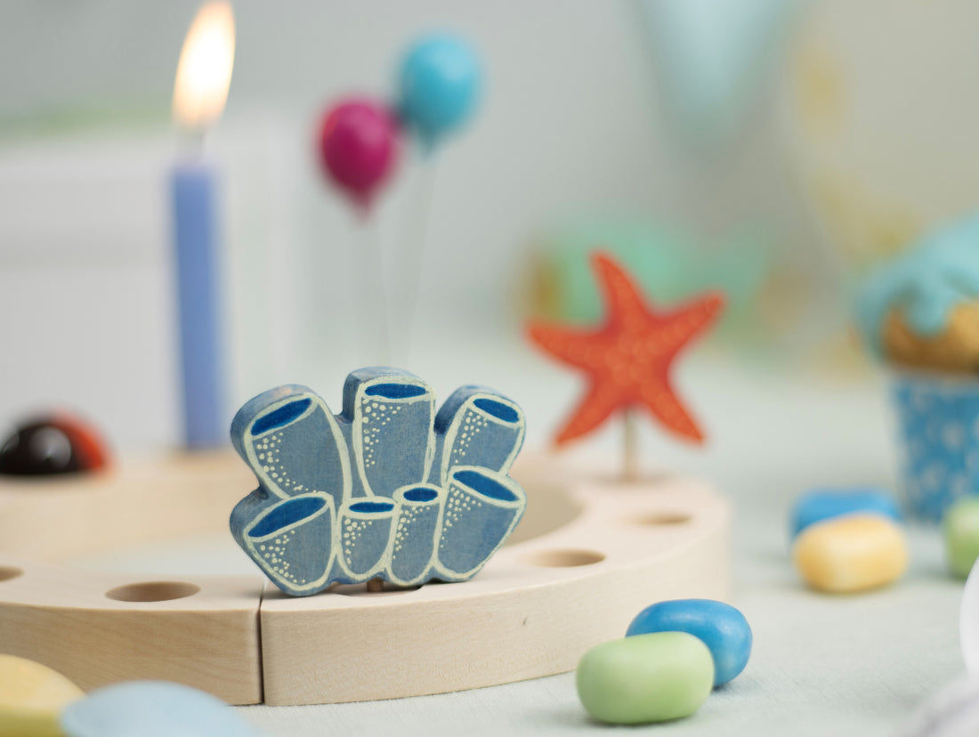 Steckfigur Koralle blau