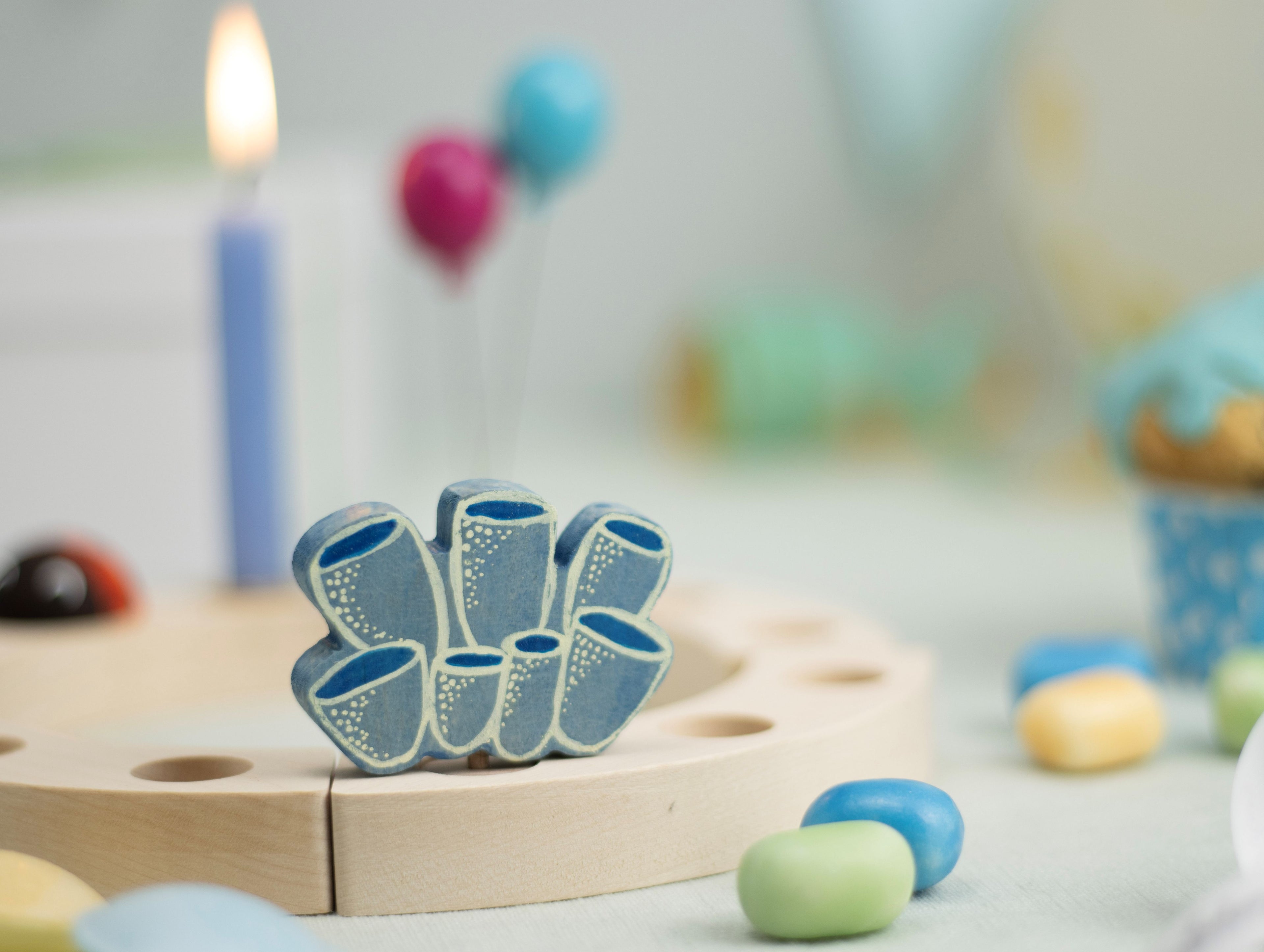 Steckfigur Koralle blau