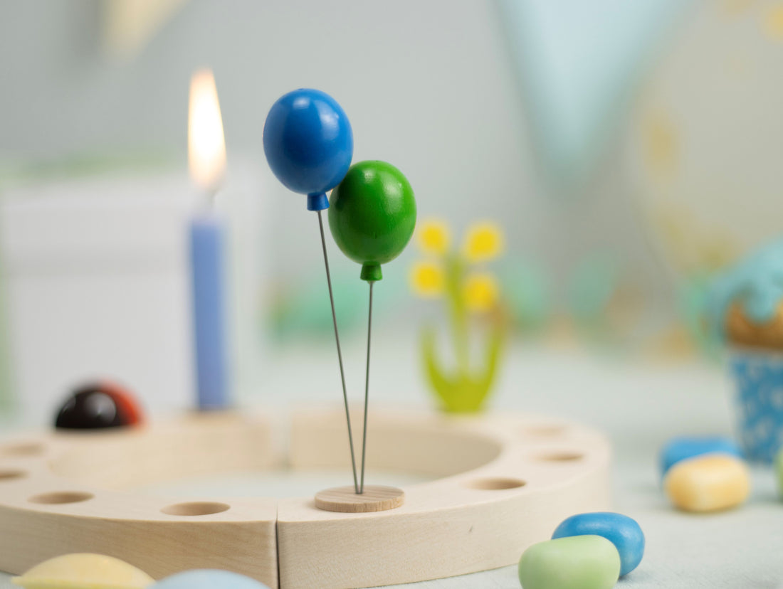 Steckfigur Luftballons mittelblau/grün