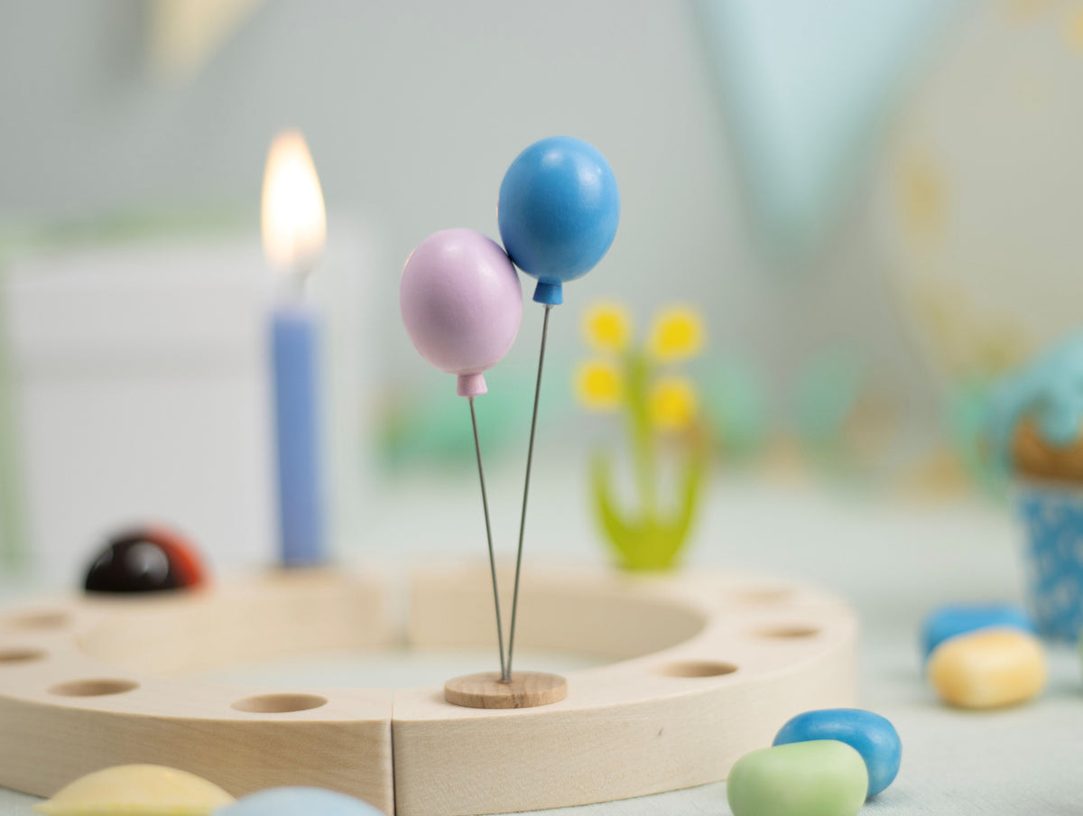 Steckfigur Luftballons skyblau/rosa