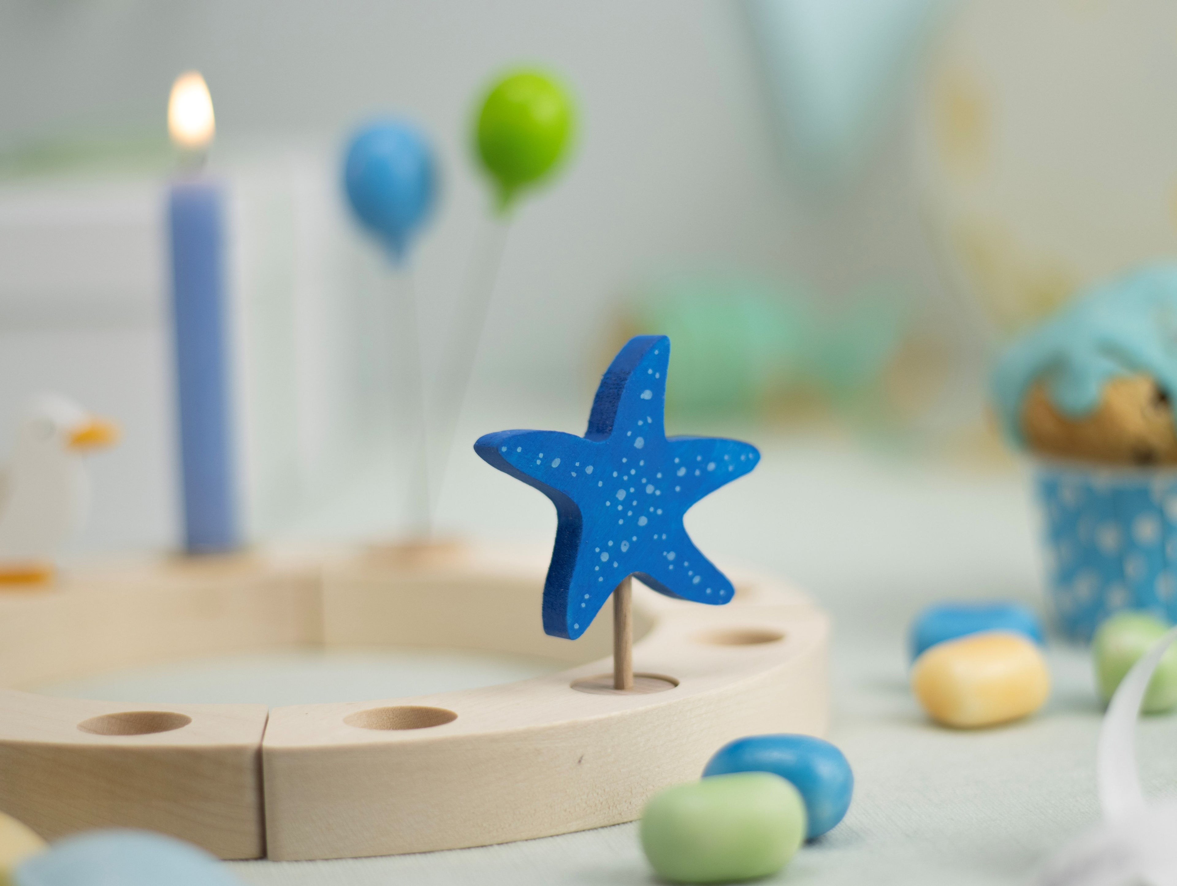 Steckfigur Seestern blau