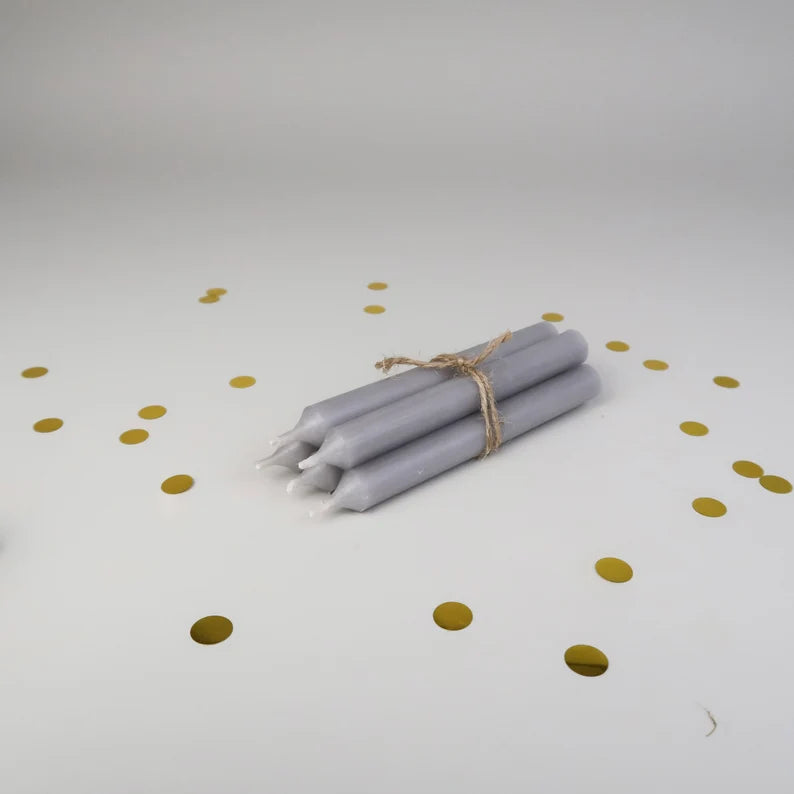 Geburtstagskerzen 5er Set - grau