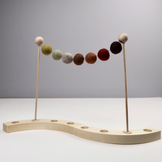 HERBST - Bunte Girlande aus Filzkugeln