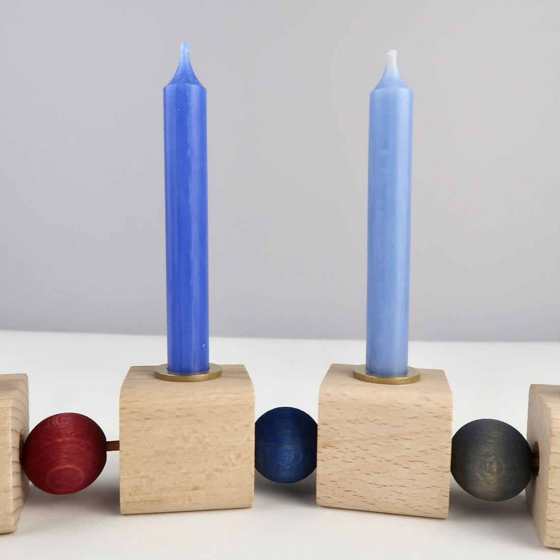 2er Set Geburtstagskerzen einfarbig - blau