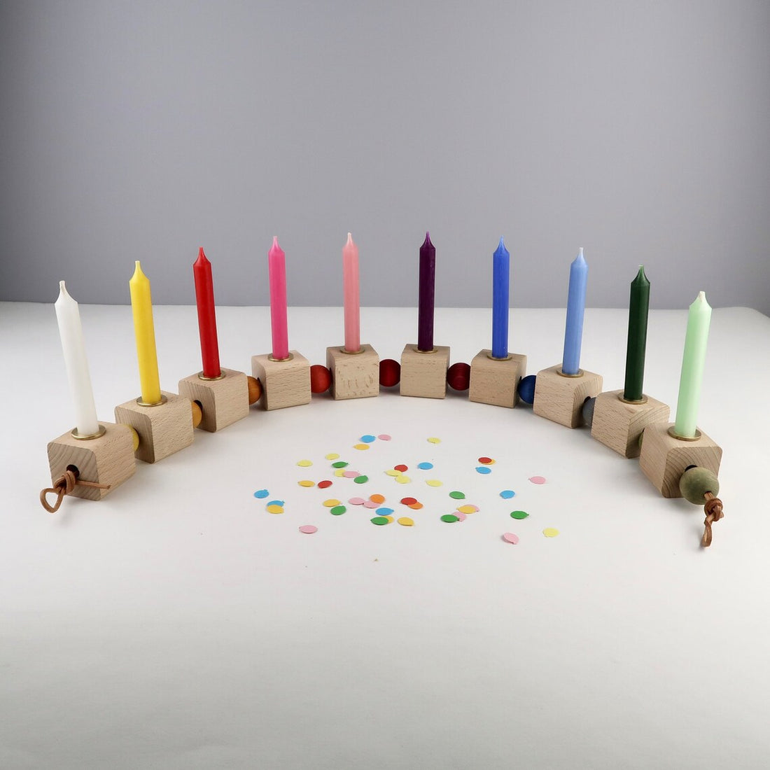 2er Set Geburtstagskerzen einfarbig - hellgrün