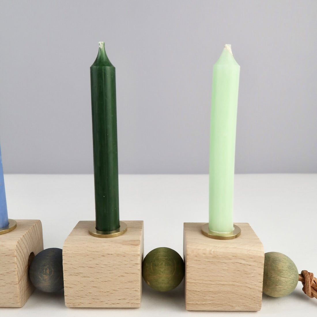 2er Set Geburtstagskerzen einfarbig - dunkelgrün
