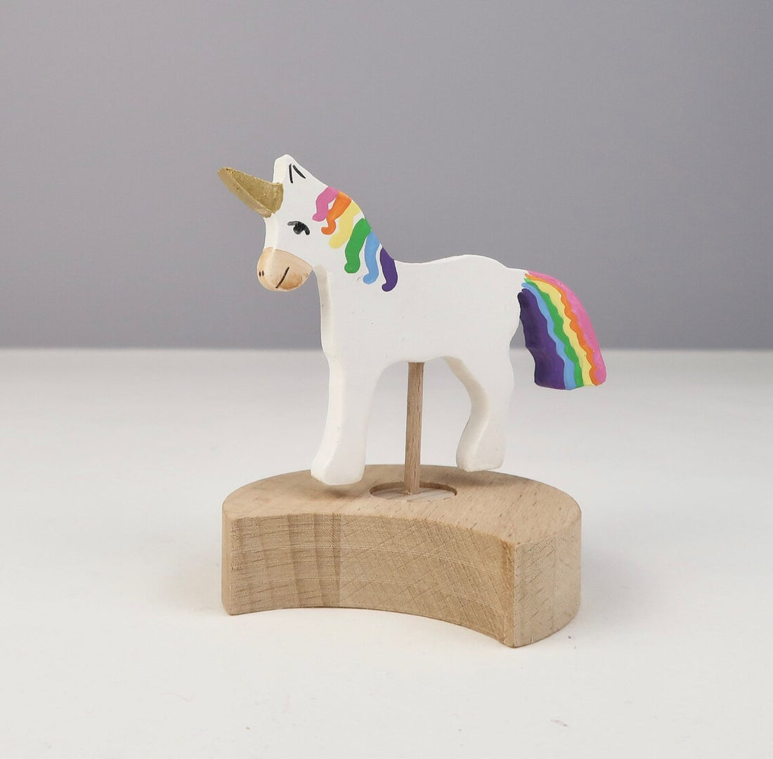 Steckfigur Einhorn - Regenbogen Pastell