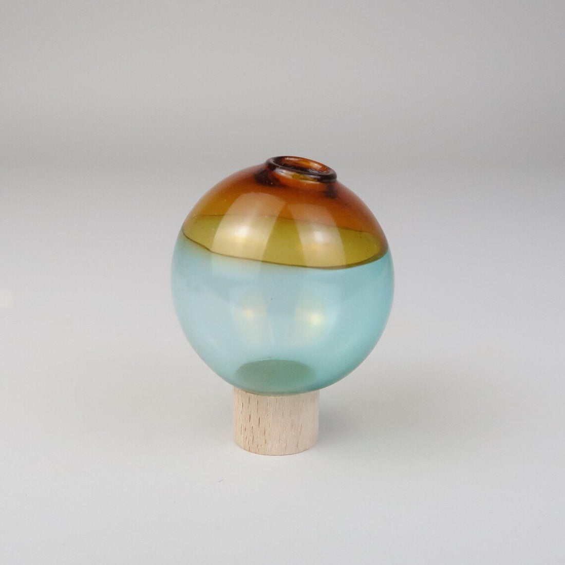 Steckfigur Mini Glasvase - braun meergrün