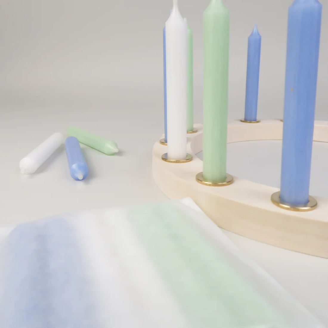 Geburtstagskerzen Set weiß-hellblau-hellgrün - 6er/12er Set