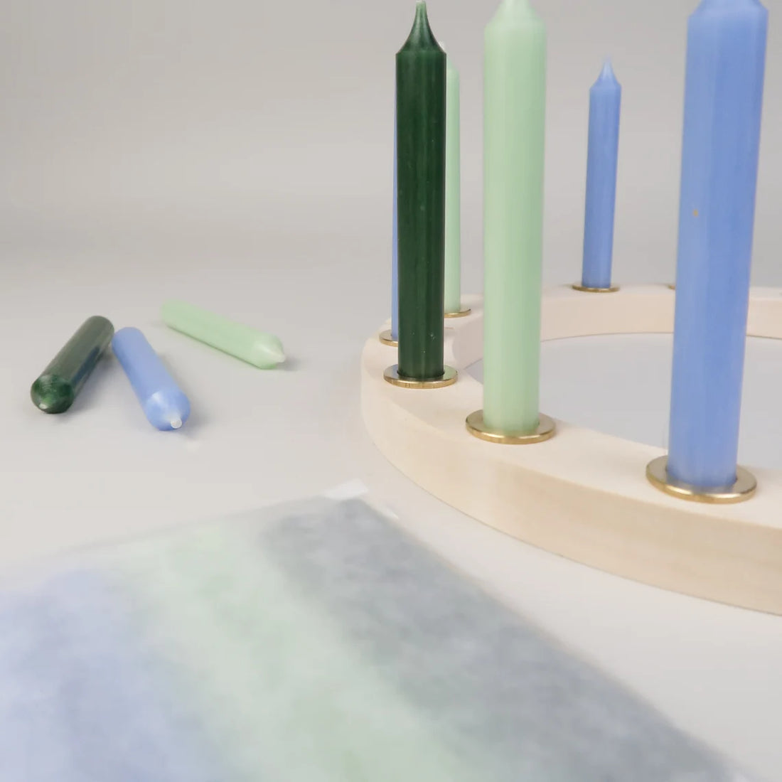 Geburtstagskerzen Set hellblau-hellgrün-dunkelgrün - 6er/12er Set