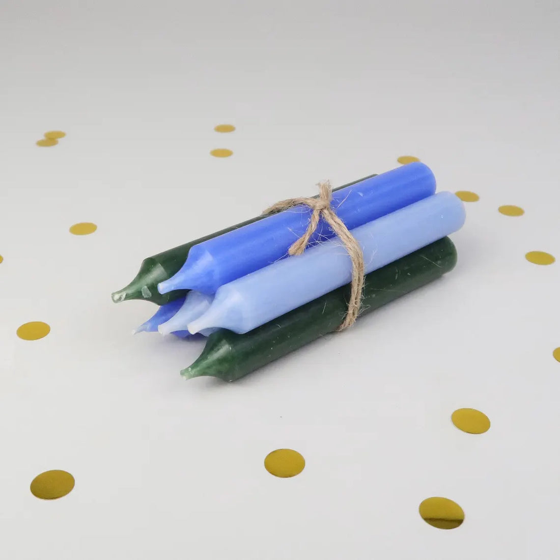 Geburtstagskerzen Set hellblau-blau-dunkelgrün - 6er/12er Set