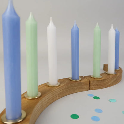 Geburtstagskerzen Set weiß-hellblau-hellgrün - 6er/12er Set