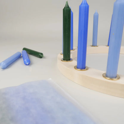 Geburtstagskerzen Set hellblau-blau-dunkelgrün - 6er/12er Set