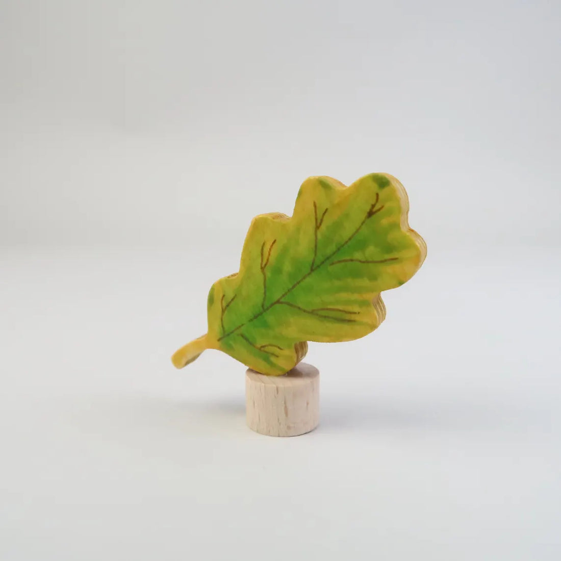 Steckfigur Herbstblatt - Eiche gelbgrün