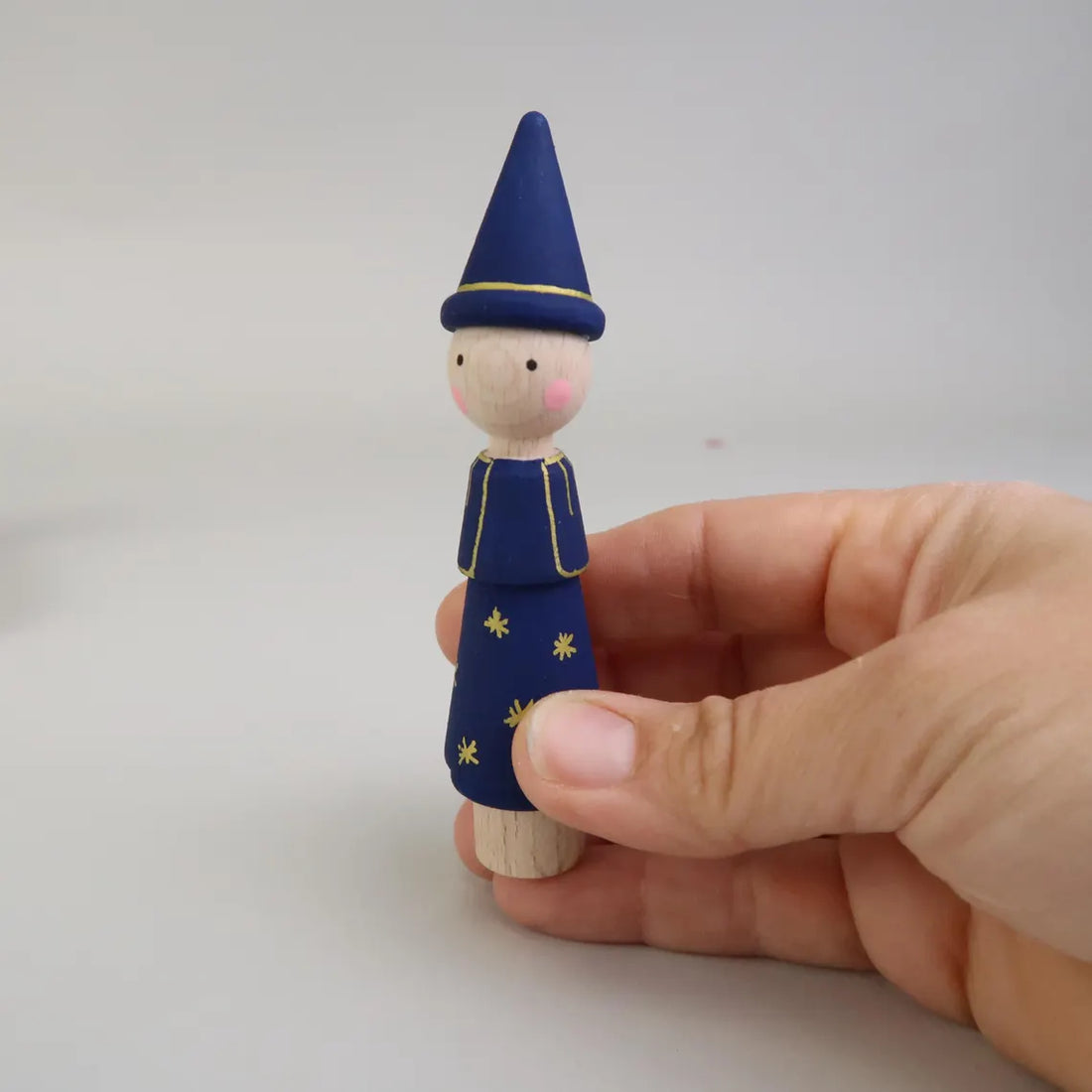 Steckfigur Zauberer - Blau mit Goldsternen