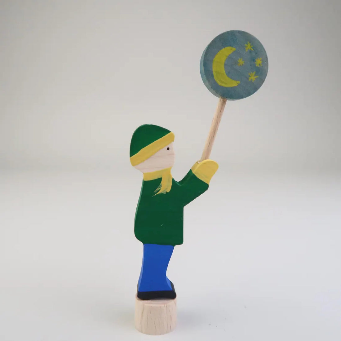 Steckfigur Laternenkind - Junge mit grüner Jacke