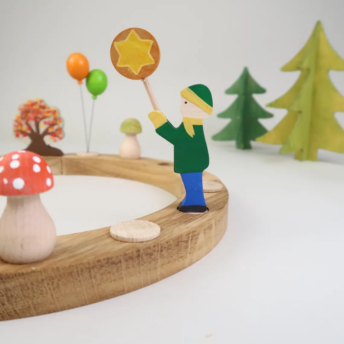 Steckfigur Laternenkind - Junge mit grüner Jacke