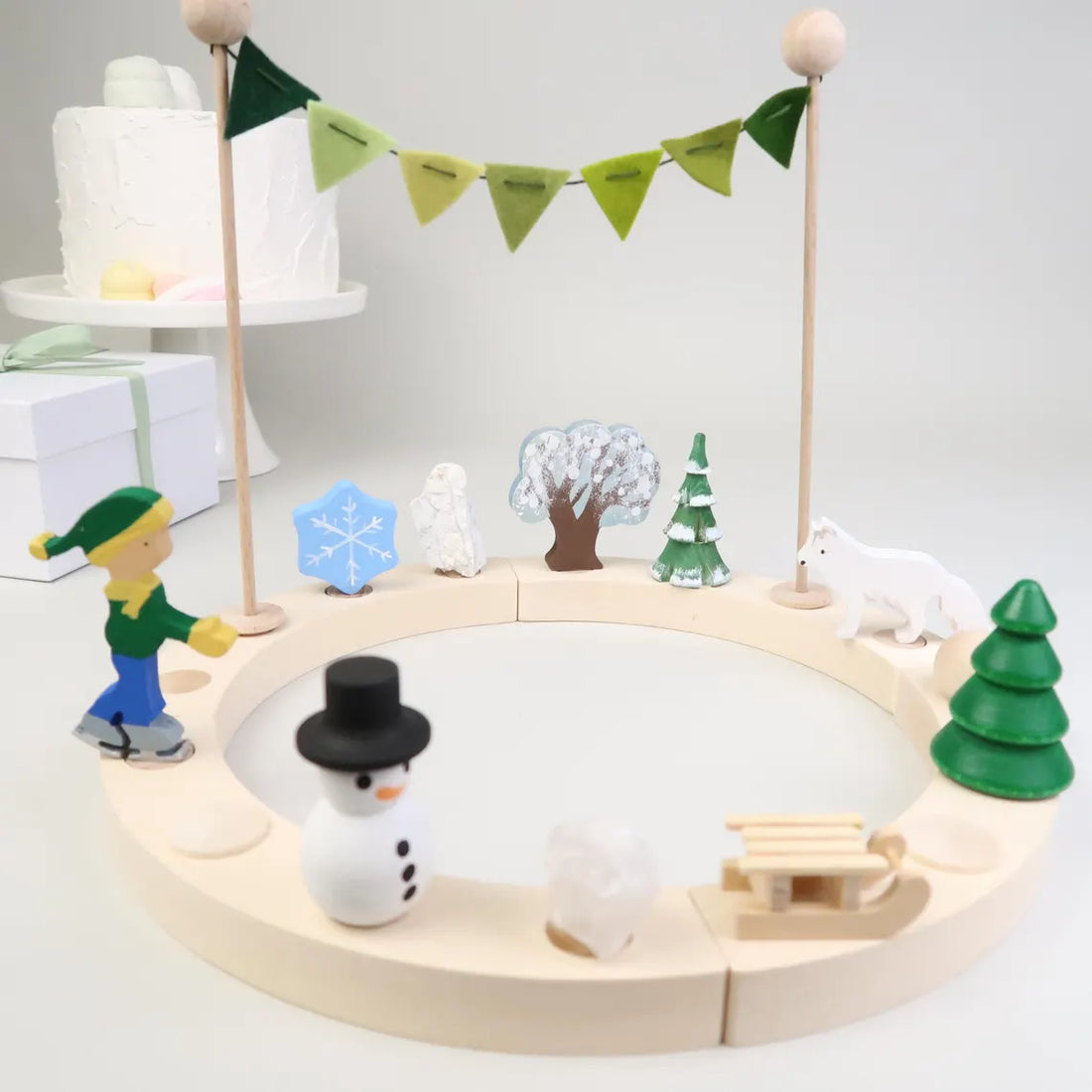 GRÜN kurz - Bunte Wimpelkette aus Filz