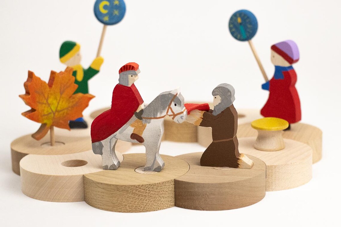 Steckfiguren Set Sankt Martin mit Bettler