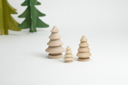 Steckfiguren Set Tannenbaum - 3 Größen Buchenholz