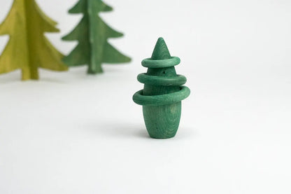 Steckfiguren Tannenbaum mit Ringen aus Buchenholz – 91 mm