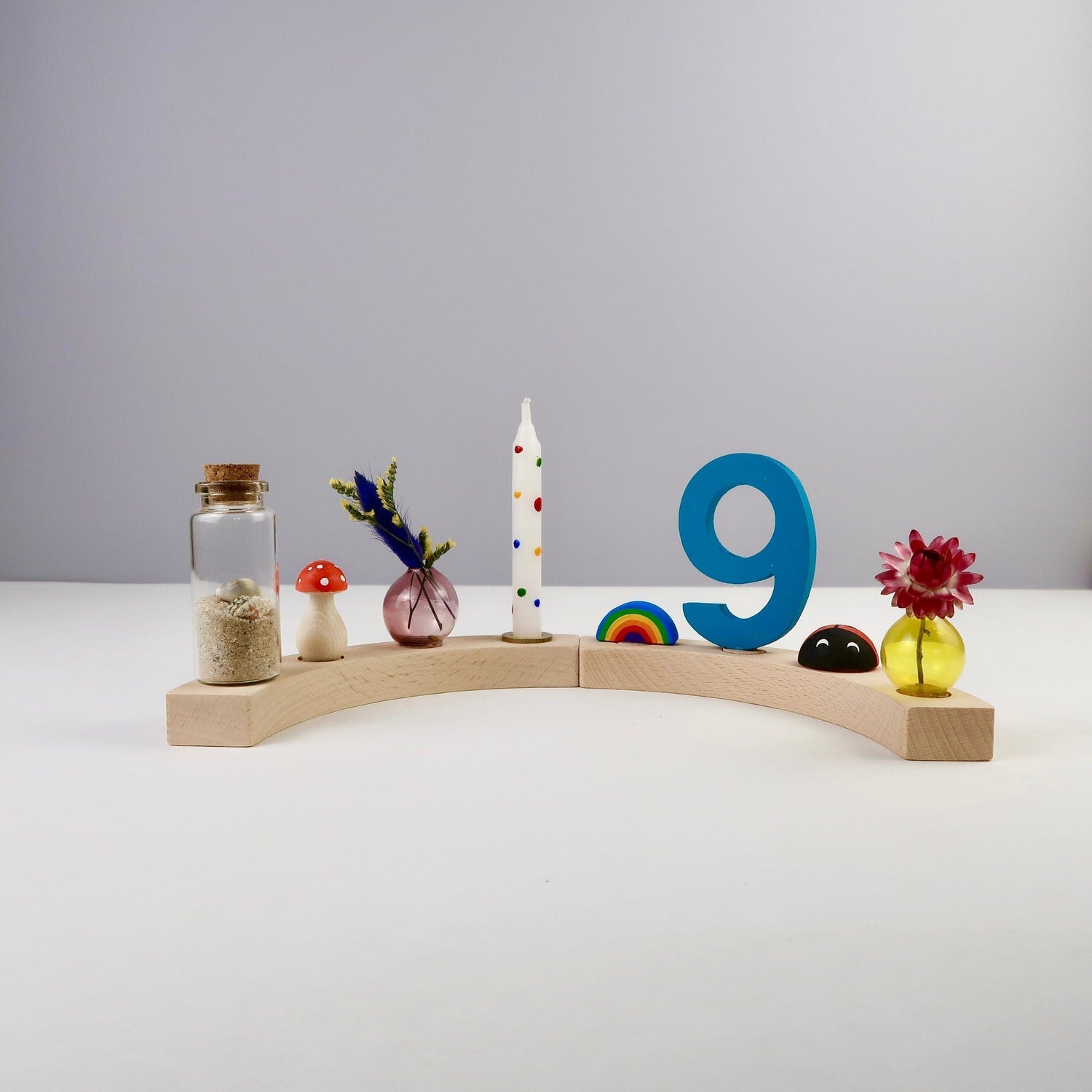 TÜRKIS - Bunte Mini Vase für den Geburtstagsring