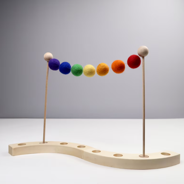 REGENBOGEN - Bunte Girlande aus Filzkugeln