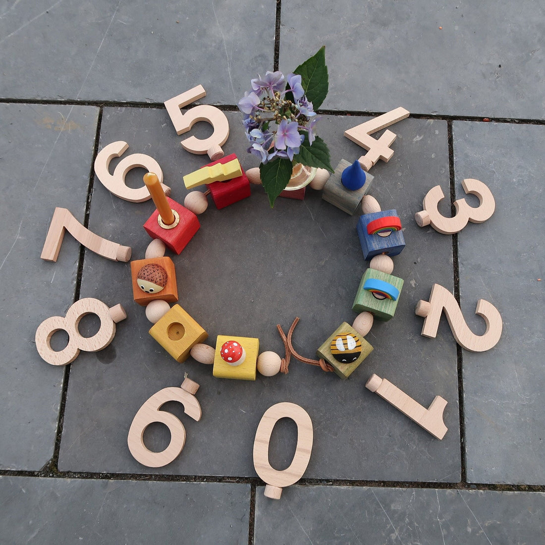 Geburtstagsstecker Zahlen Set 0-9 aus Holz in naturfarben